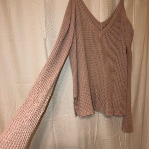 Open shoulder sweater
